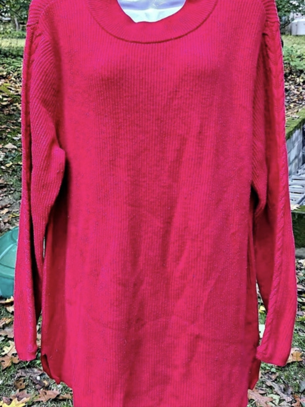 Talbots Ribbed Mockneck Sweater Red XL